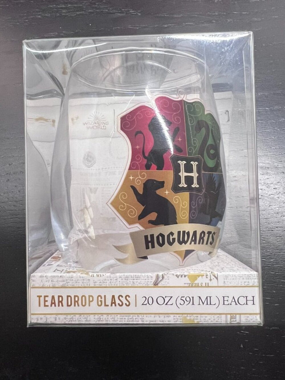 2/$24 💥🆕 Harry Potter Hogwarts Crest Tear Drop Glass 20 oz | 1398